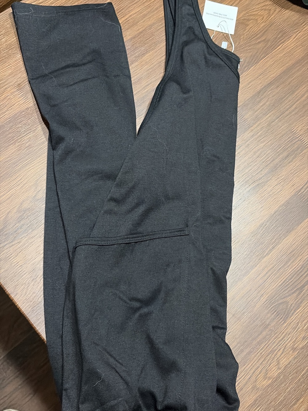 Black Athletic romper with Side Pocket